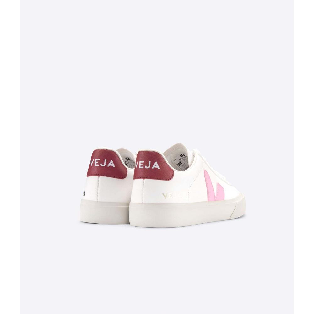 Low Tops Sneakers Barbati Veja CAMPO CHROMEFREE White/Pink | RO 293YXF